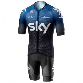 Tenue Cycliste et Cuissard à Bretelles 2019 Team Sky N001